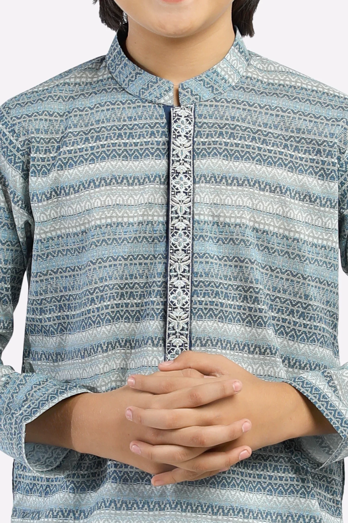 Grey Boys Kurta Pajama - Image 3