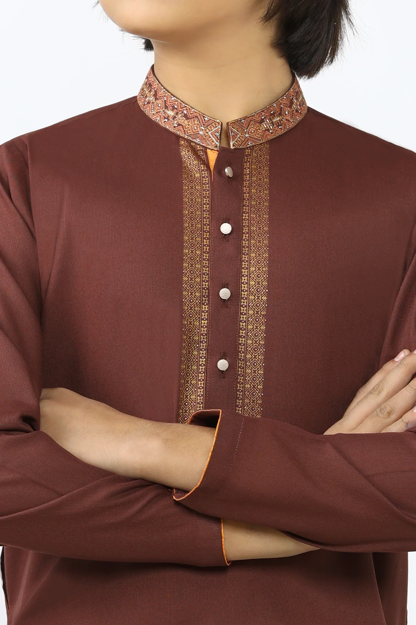 Maroon Boys Kurta Pajama - Image 3