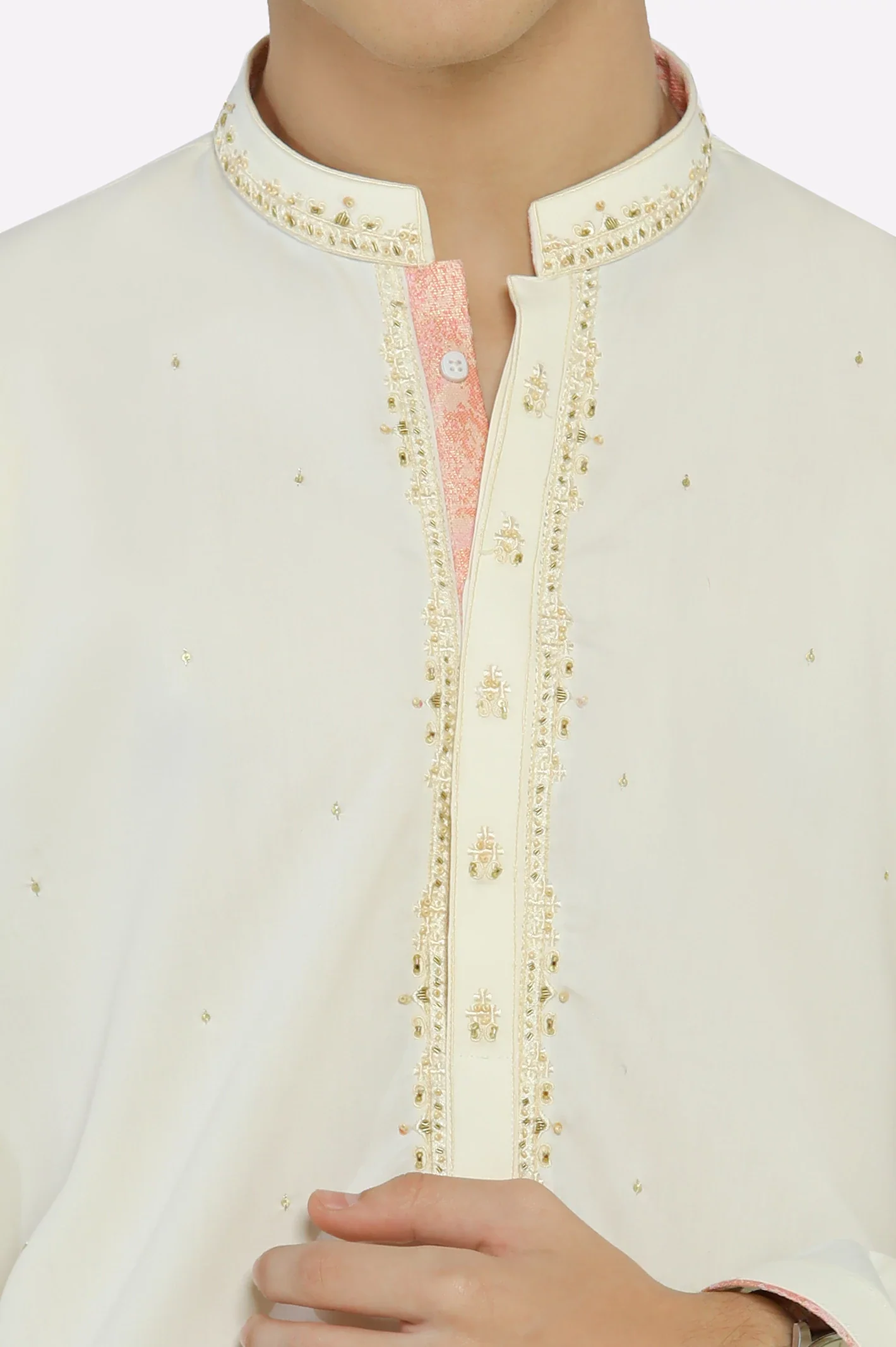 Cream Boys Kurta Pajama - Image 3