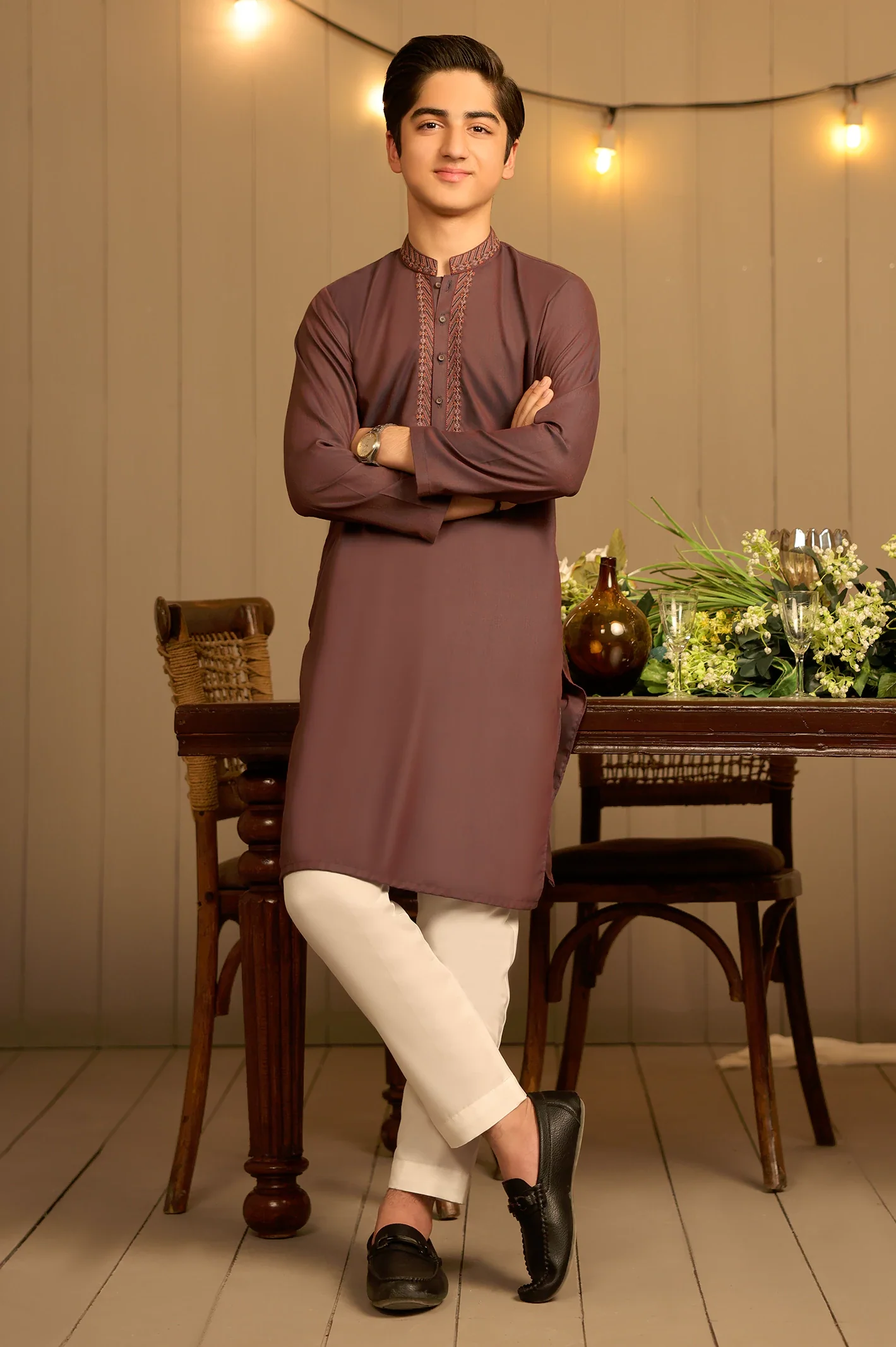 Purple Teens Kurta Pajama - Image 4