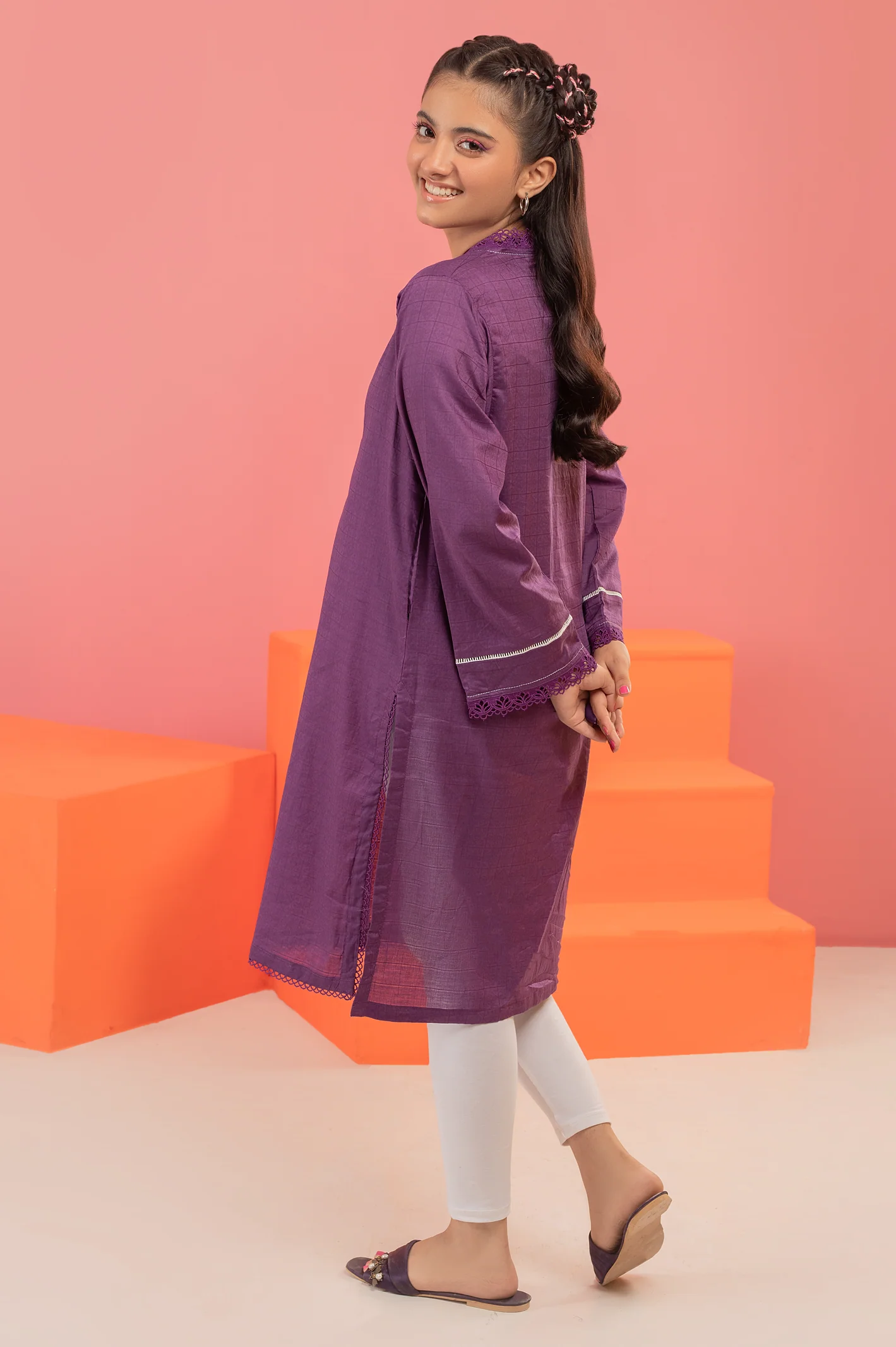 Purple Solid Kurti - Image 4